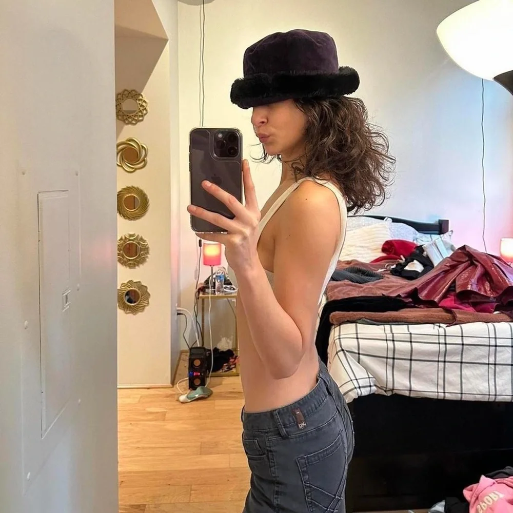 Chic Purple Fur-Trimmed Hat